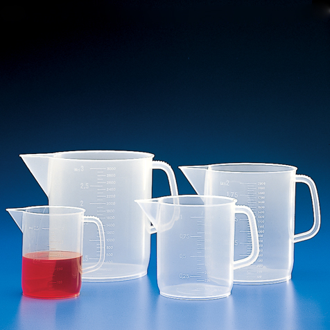 Globe Scientific Beaker with Handle, PP, Molded Graduations, 1000mL Image